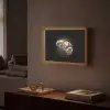 Croissant - Bloemenpatroon - Delftsblauw Light Box met batterij (Wandlamp) middel -sfeer1