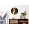 Kat - Geschilderd - Artistiek - Wit Wandcirkel aluminium klein -kantoor