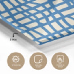 Ruitpatroon - Blauw - Crème plexiglas 5mm klein 11 -sfeer2