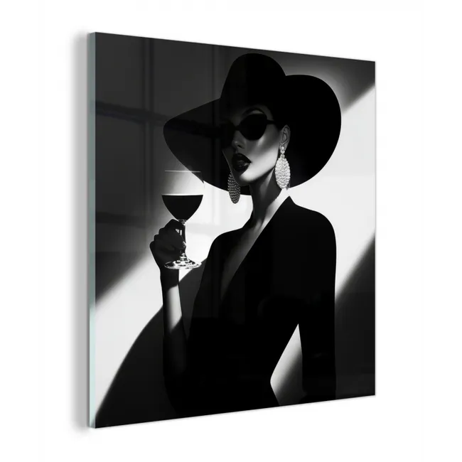 Vrouw - Wijn - Chic plexiglas 5mm klein -z3d