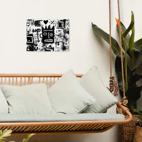 Vormen - Gezocht - Zwart - Abstract tuinposter los doek klein -sfeer7