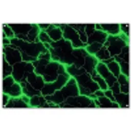 Gaming - Bliksemflitsen - Groen - Energie tuinposter los doek groot -3d
