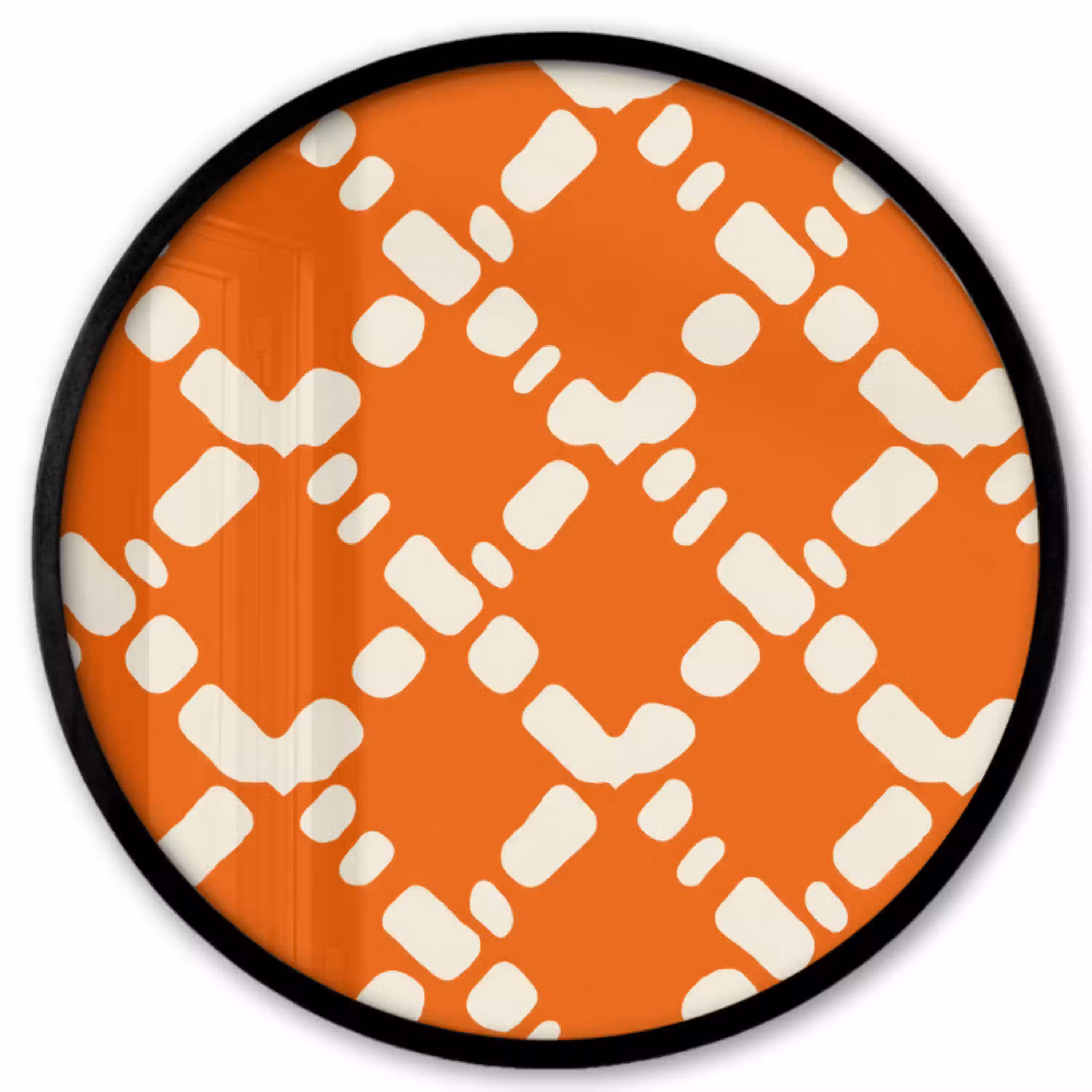 Oranje - Ruitpatroon - Wit Fotolijst rond zonder passe partout klein 856 -3d