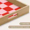 Schaakbord patroon - Rood - Roze - Blokjes Dienblad Rechthoek middel -USP_HandgreepNL