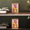 Abstract - Konijn - Sjaal - Geel Light Box met kabel (Tafellamp) klein -sfeer3
