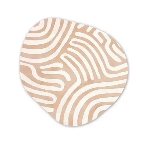 Beige - Aardspatroon Wandcirkel Organisch Forex 3mm klein -3d