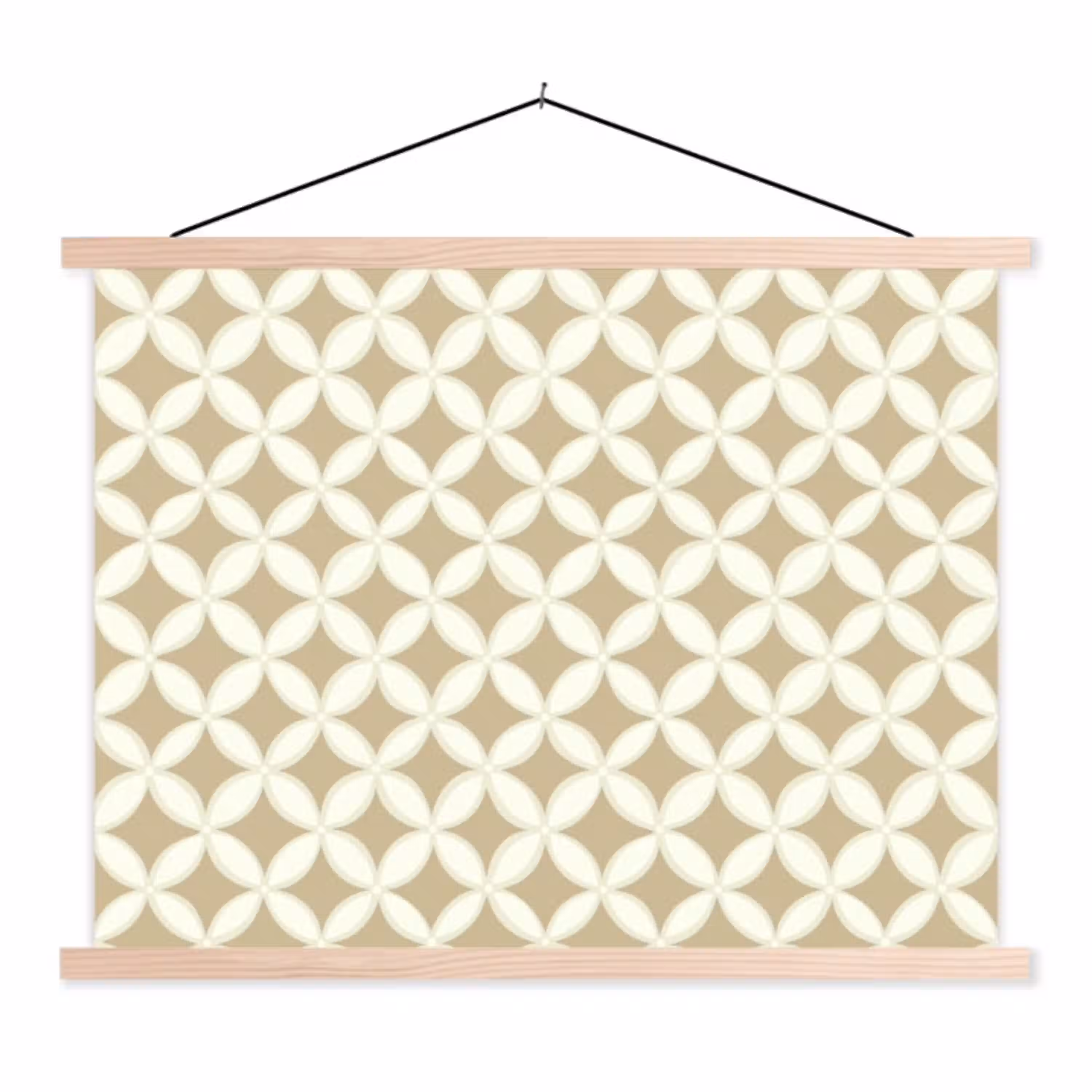 Symmetrisch - Motief - Beige textielposter latten blank klein 122 -3d
