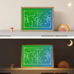 Voetbal - Tactiek - Spel - Groen - Blauw Light Box met batterij (Wandlamp kind) middel -sfeer3_kind