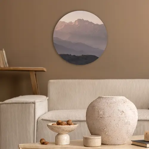 Panorama - Landschap - Bergen Akoestische PET Vilt - Rond klein -sfeer1