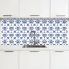 Modern - Patroon - Blauw - Roze keuken achterwand 2 middel 871 -3d