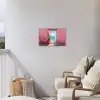 Zee - Roze - Cactus Tuinposter op houten frame 2 cm dik klein -sfeer1