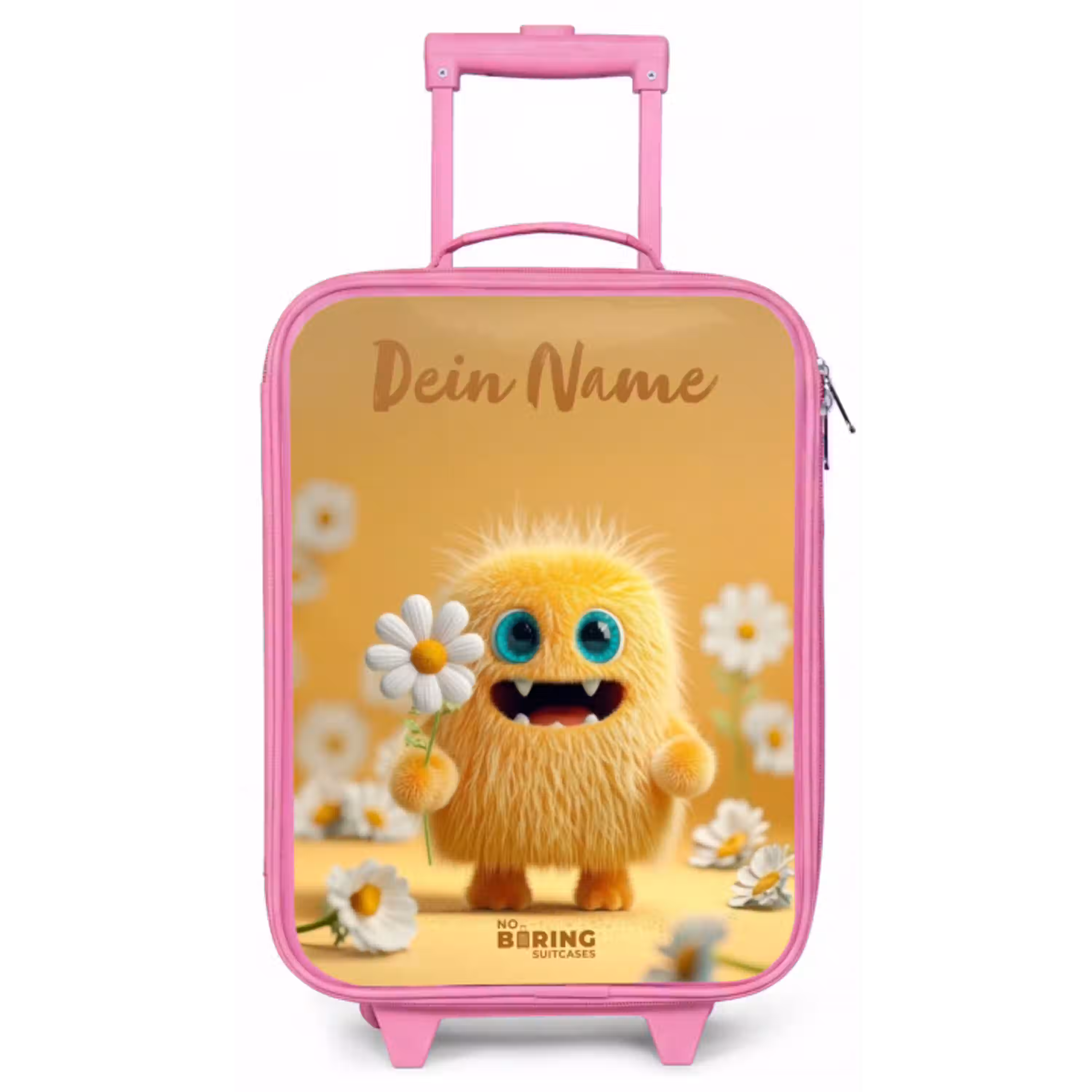 Monster - Wezen - Bloem - Geel Kinderkoffer - Roze klein -zz3dotto