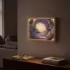 Poort - Paars - Bloemen Light Box met batterij (Wandlamp) middel -sfeer1