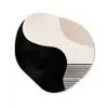 Abstract - Japandi - Beige - Modern Wandcirkel Organisch Forex 3mm klein -3d