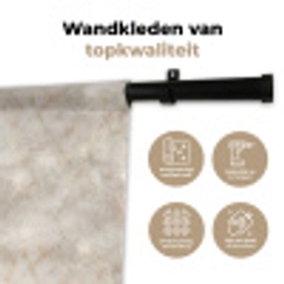 Lichtbeige - Goudbruine Nerven - Marmer Wandkleed katoen klein 269 -sfeer2