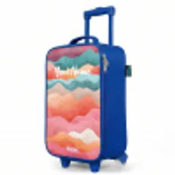 Abstracte golven Kinderkoffer - Blauw klein -productfoto_schuin