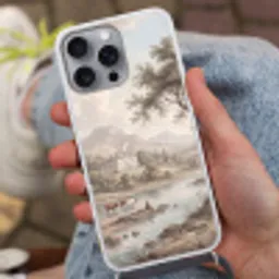 Landhuis - Rivier - Vee Hoesje iPhone 16 Pro Max met koord klein -sfeer3