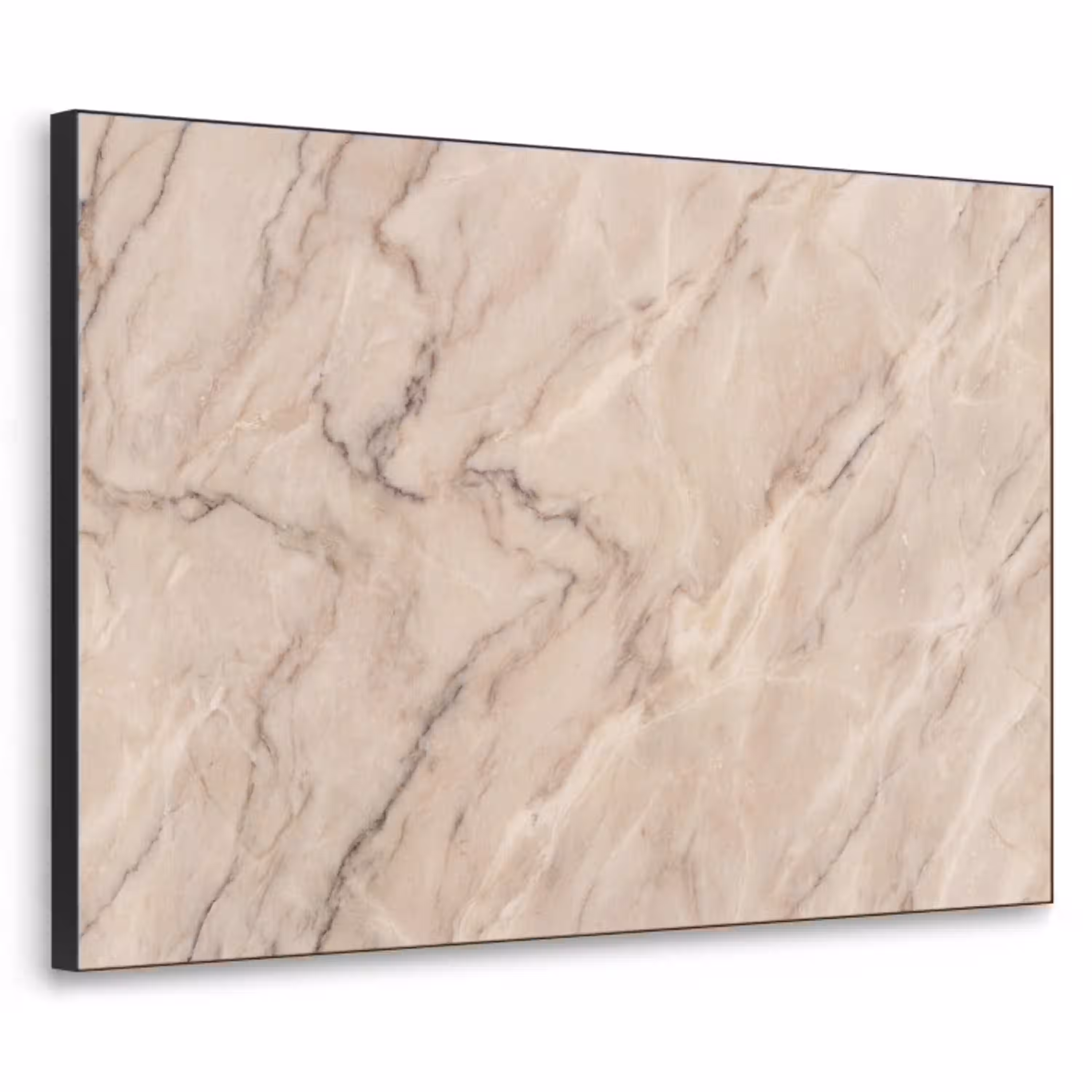 Marmer - Patroon - Abstract - Modern - Beige Textielframe zwart klein -3d