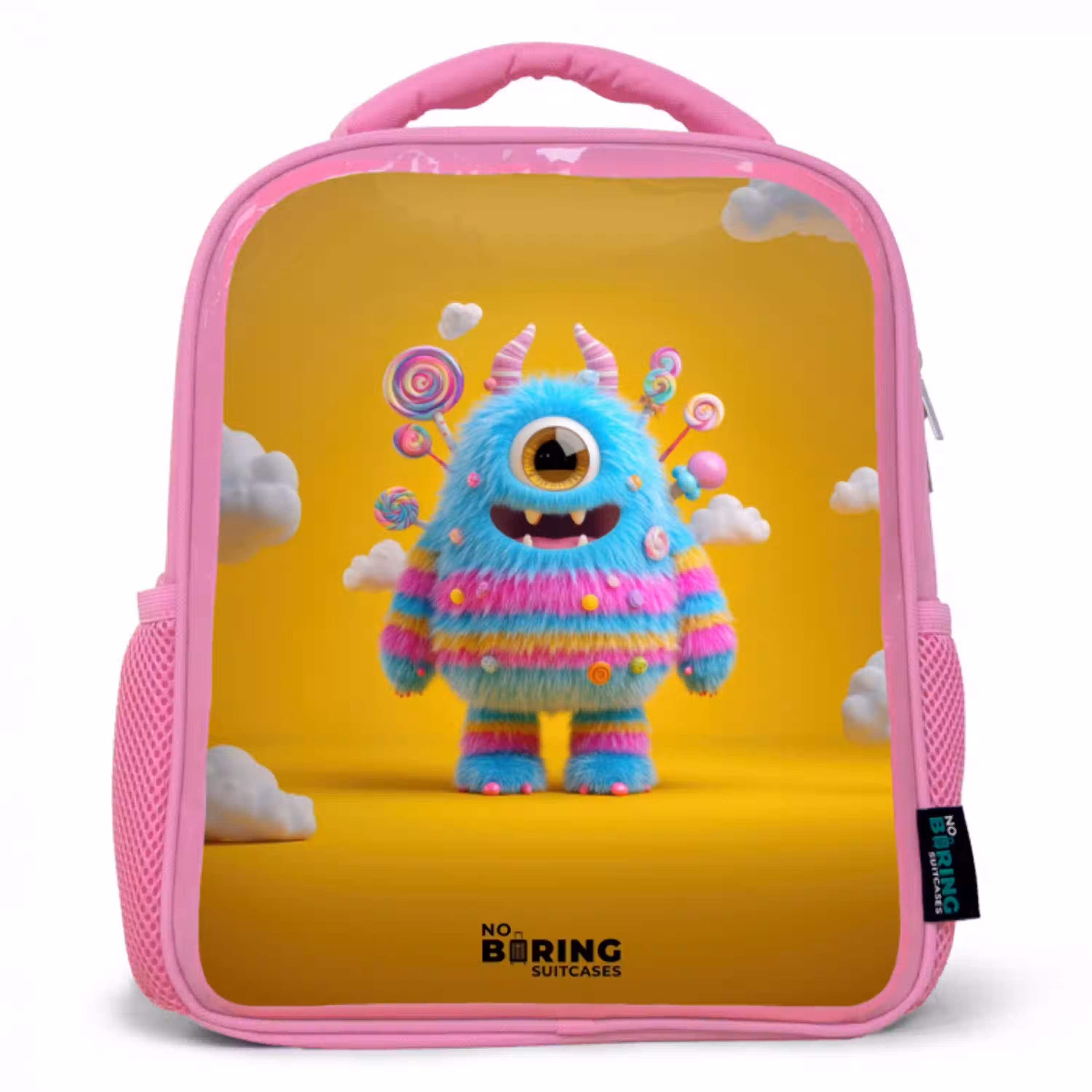 Snoep - Monster - Regenboog Kinderrugzak - Roze middel -3d