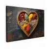 Houten - Hart - Kleurrijke - Specerijen Tuinposter op houten frame 2 cm dik klein -3d