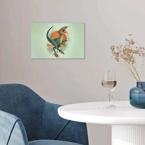 Dino - Bladeren - Grafisch - Groen poster papier klein -sfeer3