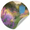 Tuinhuisje - Blauw - Bloemen Wandcirkel behangsticker klein -3d