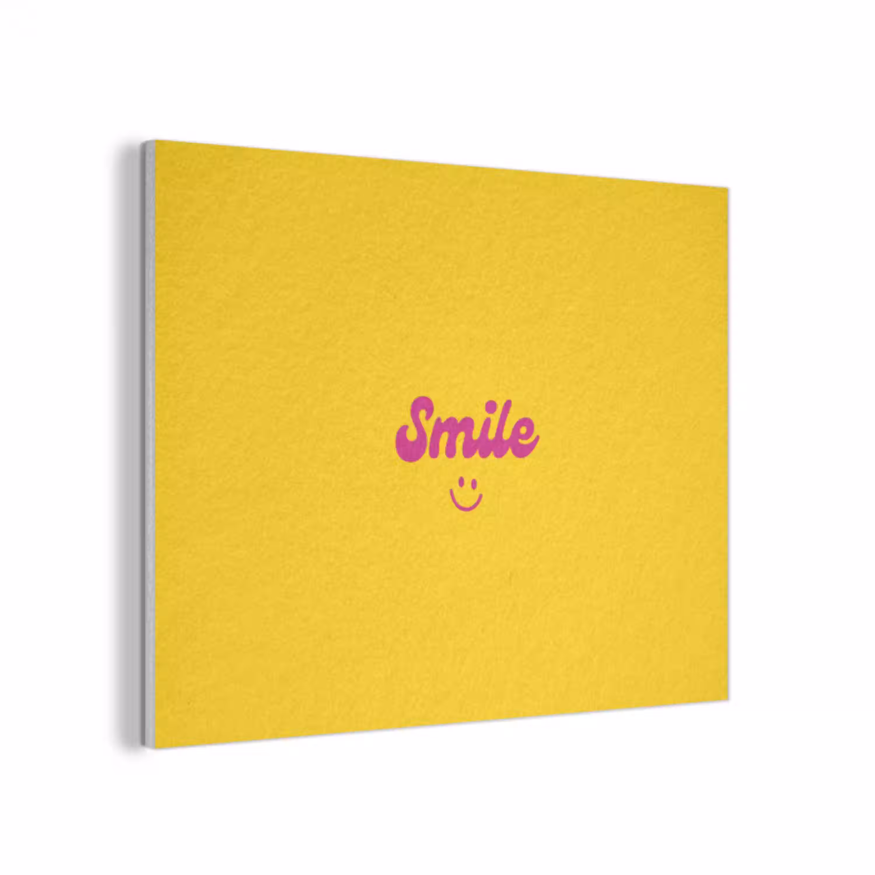 Smile - Geel - Roze PET vilt klein -3d