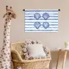 Vier schelpen - Blauw - Wit - Strepen Wandkleed katoen klein -wsfeer5_kind