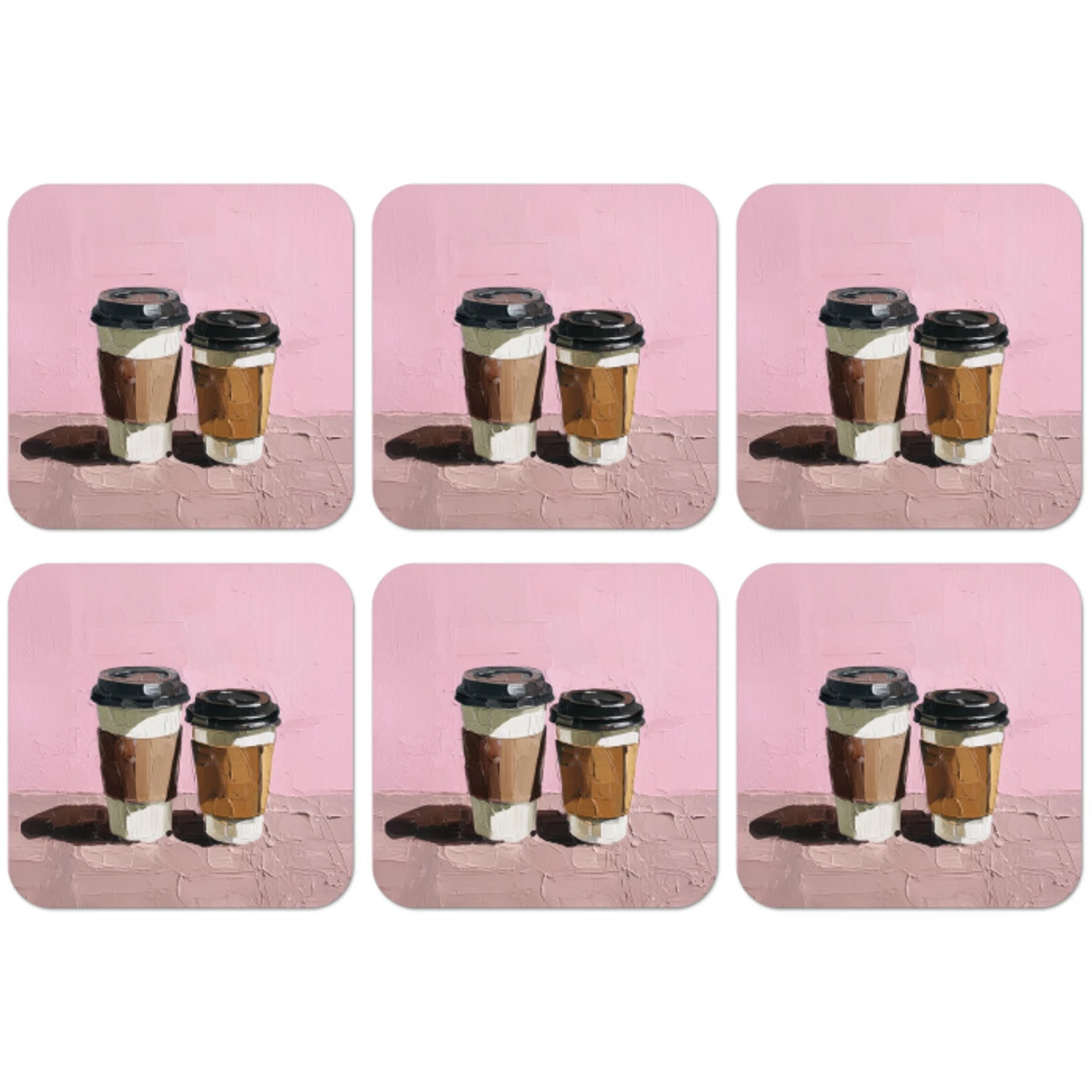 Koffiebekers - Deksel - Verf - Textuur onderzetter kurk middel -zkaufland3dotto