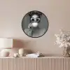 Vrouw - Koffie - Zwart - Wit Fotolijst rond zonder passe partout klein -sfeer3