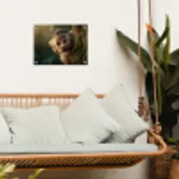 Aap - Boomstronk - Bruin tuinposter los doek klein -sfeer7