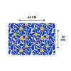 Abstract - Bloem - Blauw Placemat vinyl groot 368 -specs