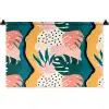 Tropisch - Abstract - Bladeren - Roze - Oranje Wandkleed katoen klein 269 -zz3d