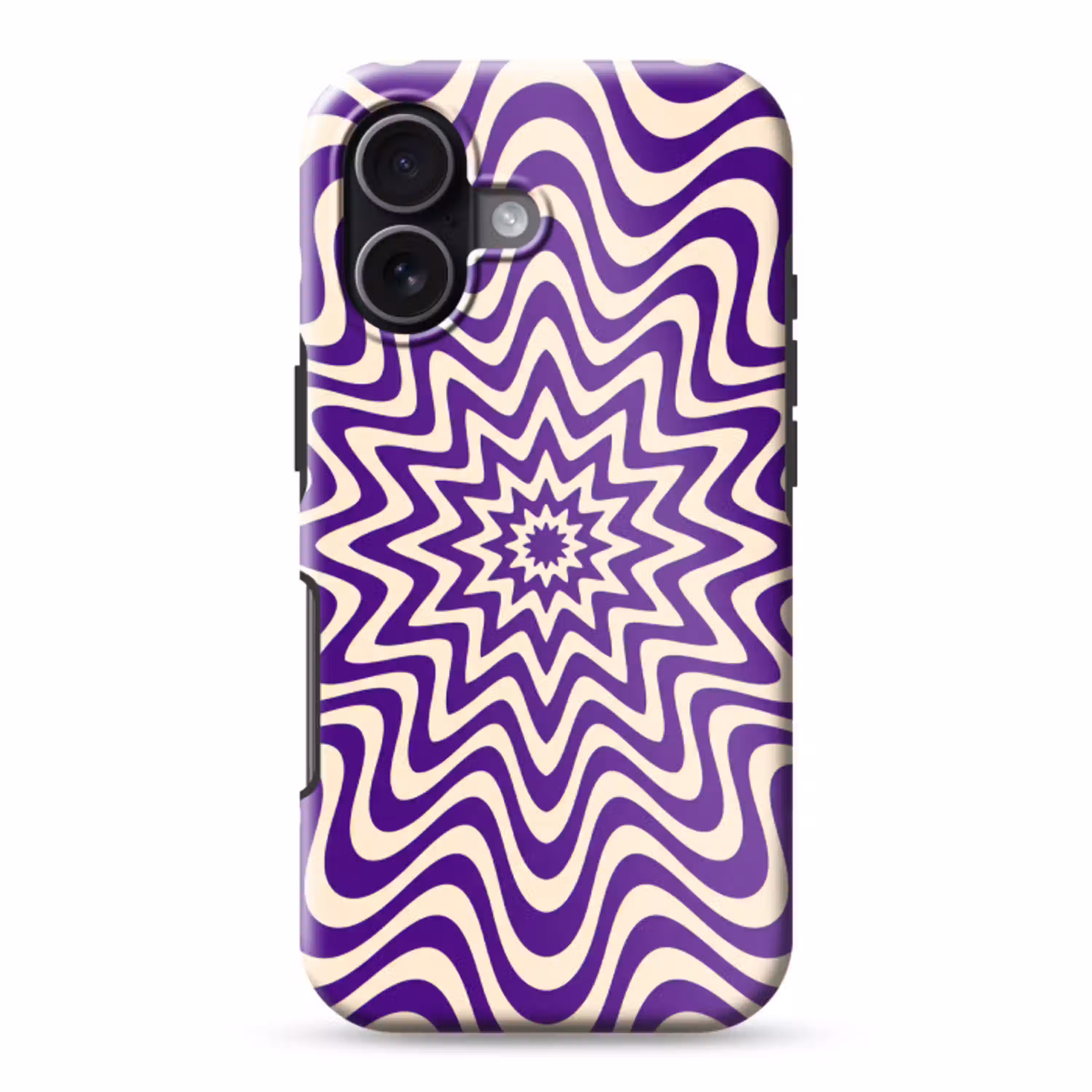 Abstract - Golven - Optisch - Modern - Paars Toughcase MagSafe Apple iPhone 17 klein -3d