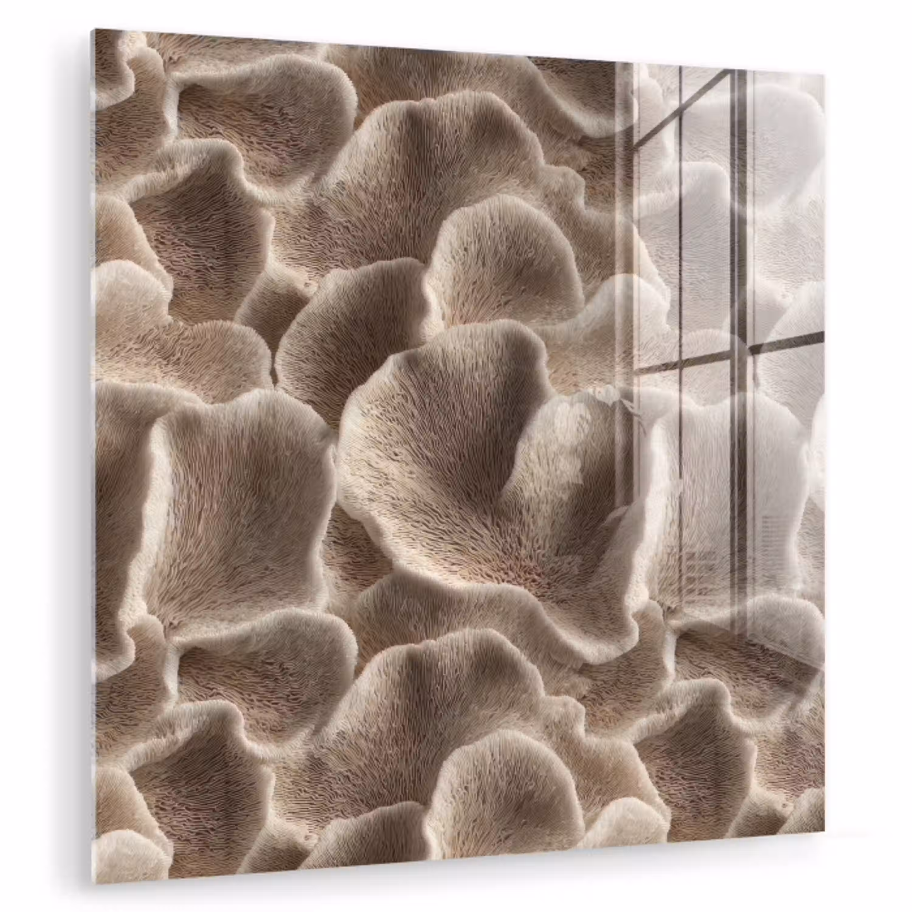 Waaiervorm - Beige - Vezel textuur plexiglas 5mm klein 11 -zzzproduct_nieuw