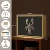 Kreeft - Zwart - Bloemenpatroon - Artistiek Light Box met batterij (Wandlamp) middel -USP_websiteoverzichtNL