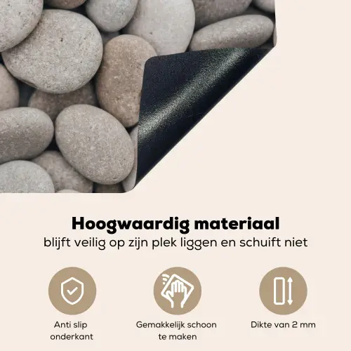Kiezels - Stenen - Grijs Inductie beschemer met haakjes klein -ky-onderkant-nl