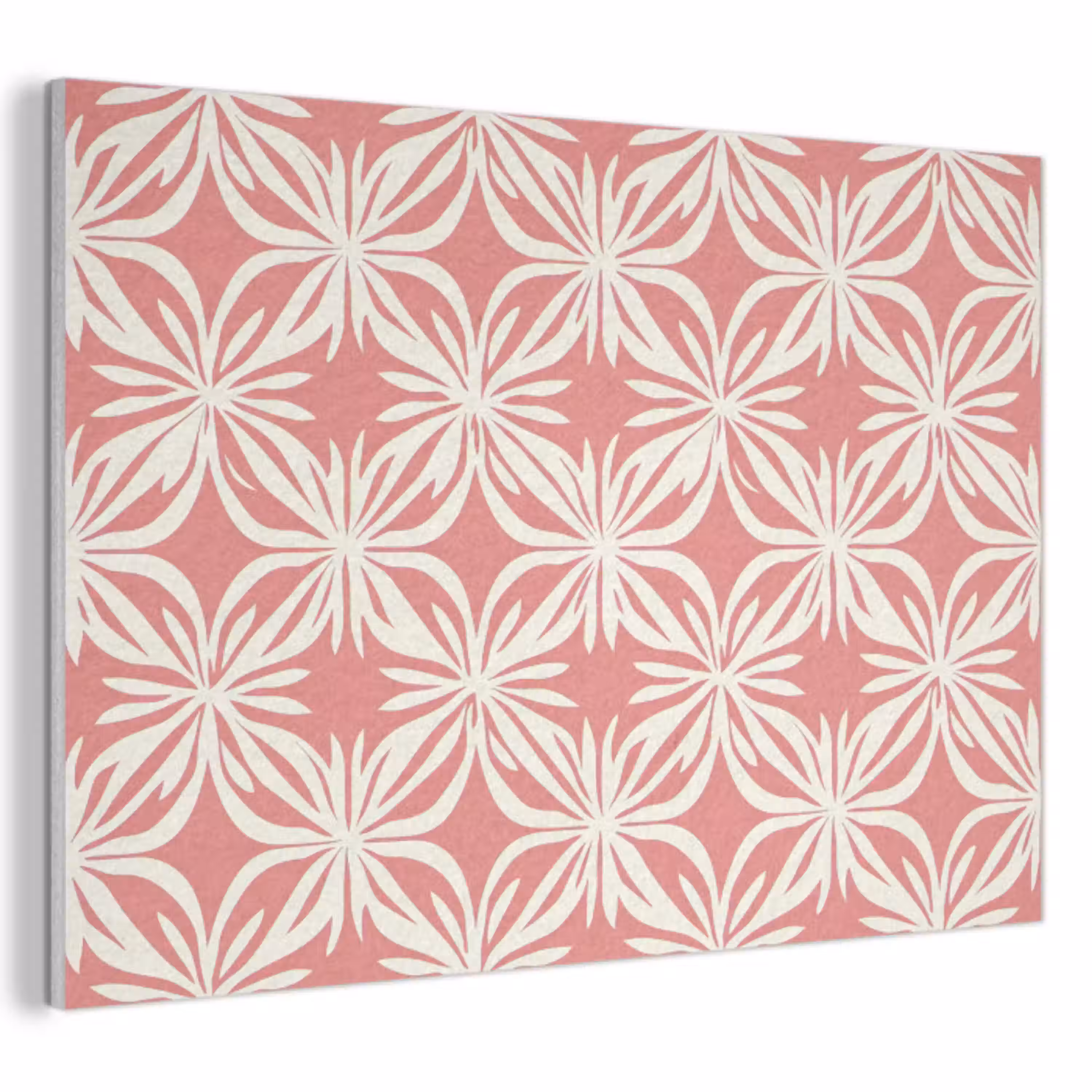 Roze - Bloemenmotief - Wit - Modern PET vilt klein 837 -3d
