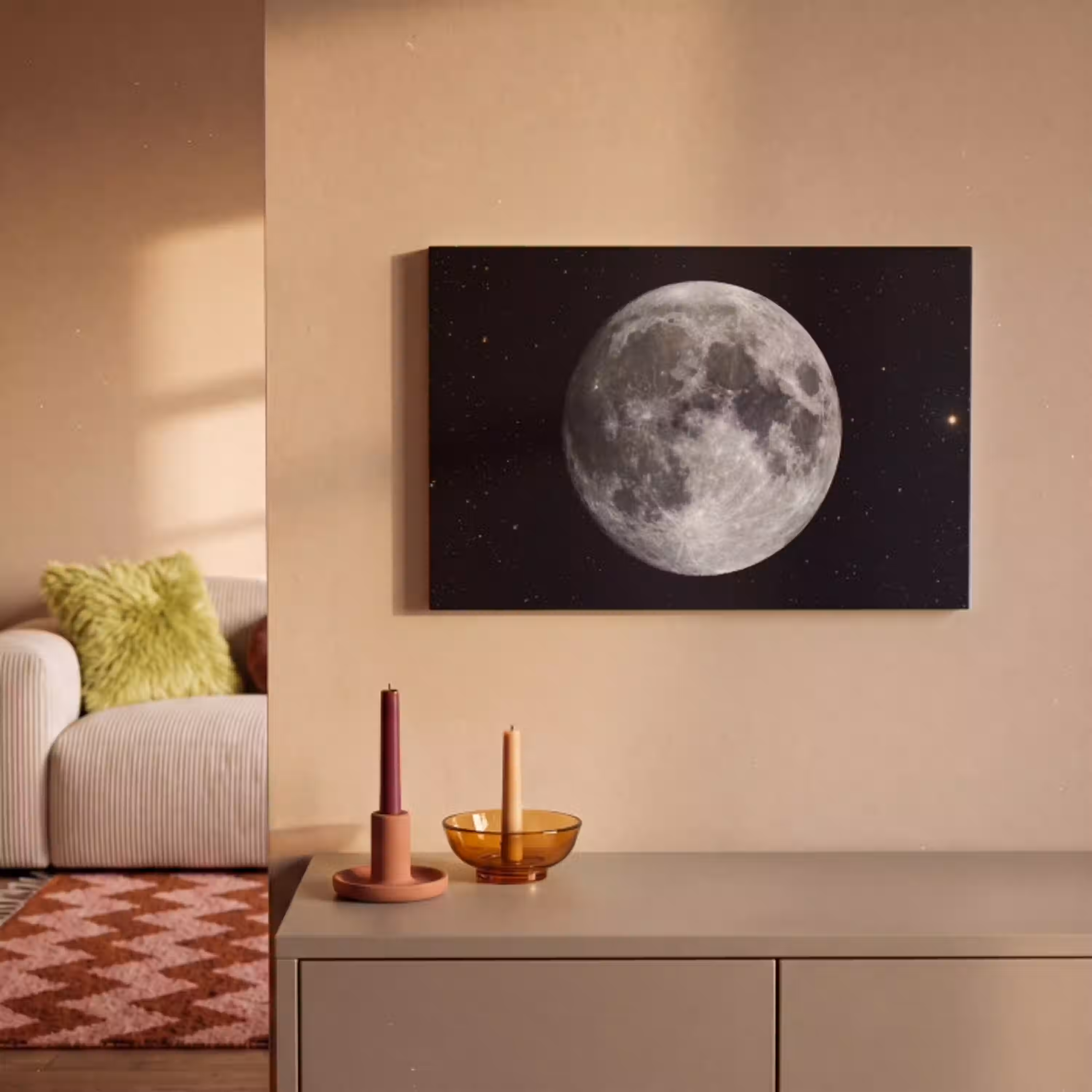 Maan - Sterren - Ruimte canvas 2cm klein -sfeer1