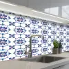 Modern - Patroon - Blauw - Roze keuken achterwand 2 middel 871 -3d_schuin