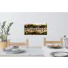 Bloemen - Hek - Stadszicht - Zomer Muursticker klein -eettafel