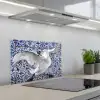 Zwaan - Kunst - Delfts blauw - Schilderij - Oude meesters keuken achterwand spatscherm klein -3d_schuin
