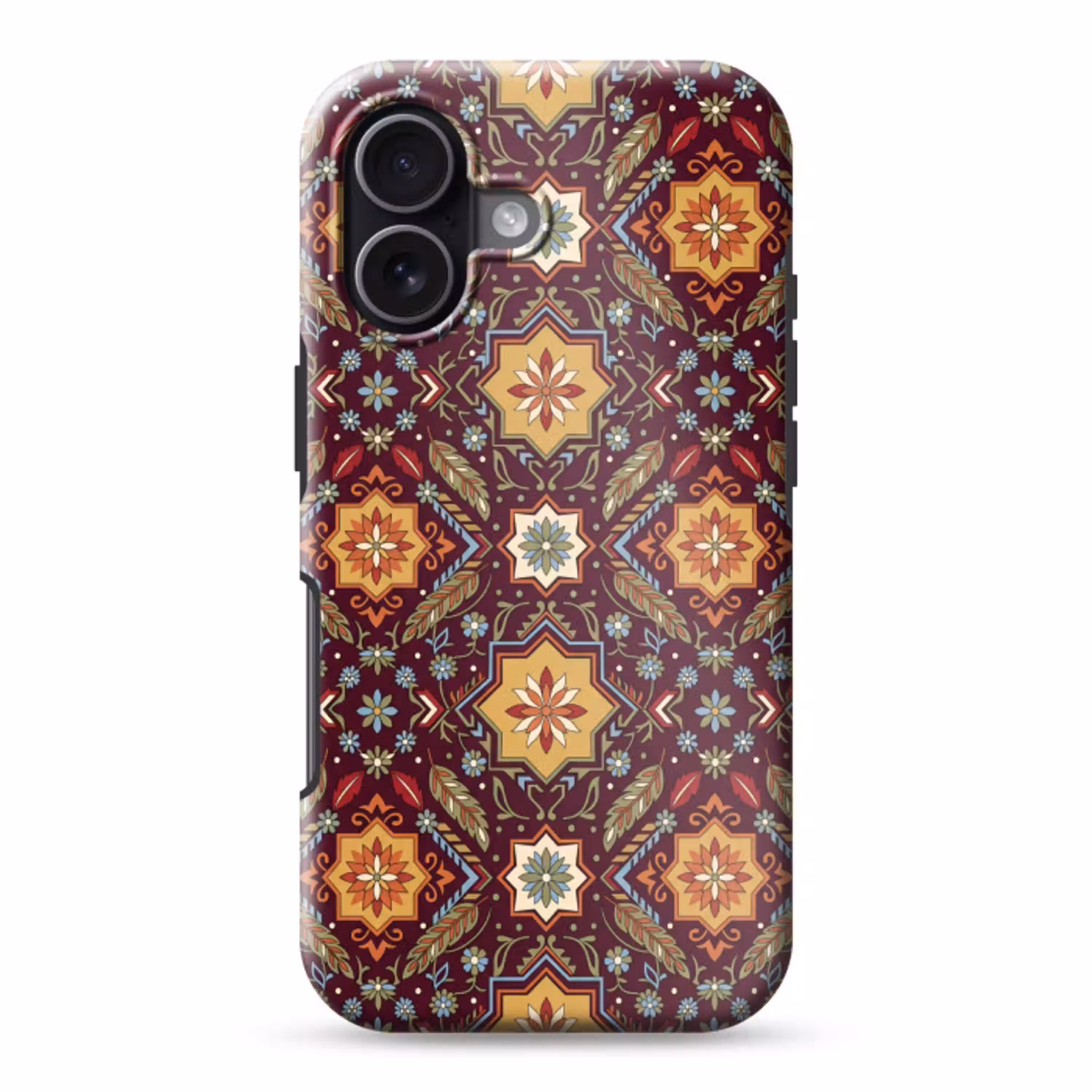 Patroon - Floraal - Geometrisch - Kleurrijk - Decoratie Toughcase MagSafe Apple iPhone 17 klein -3d
