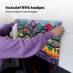 Levensboom - Mozaïek - Bloemen - Kleurrijk - Vrolijk Inductie beschemer met haakjes klein -ky-ophangen-nl