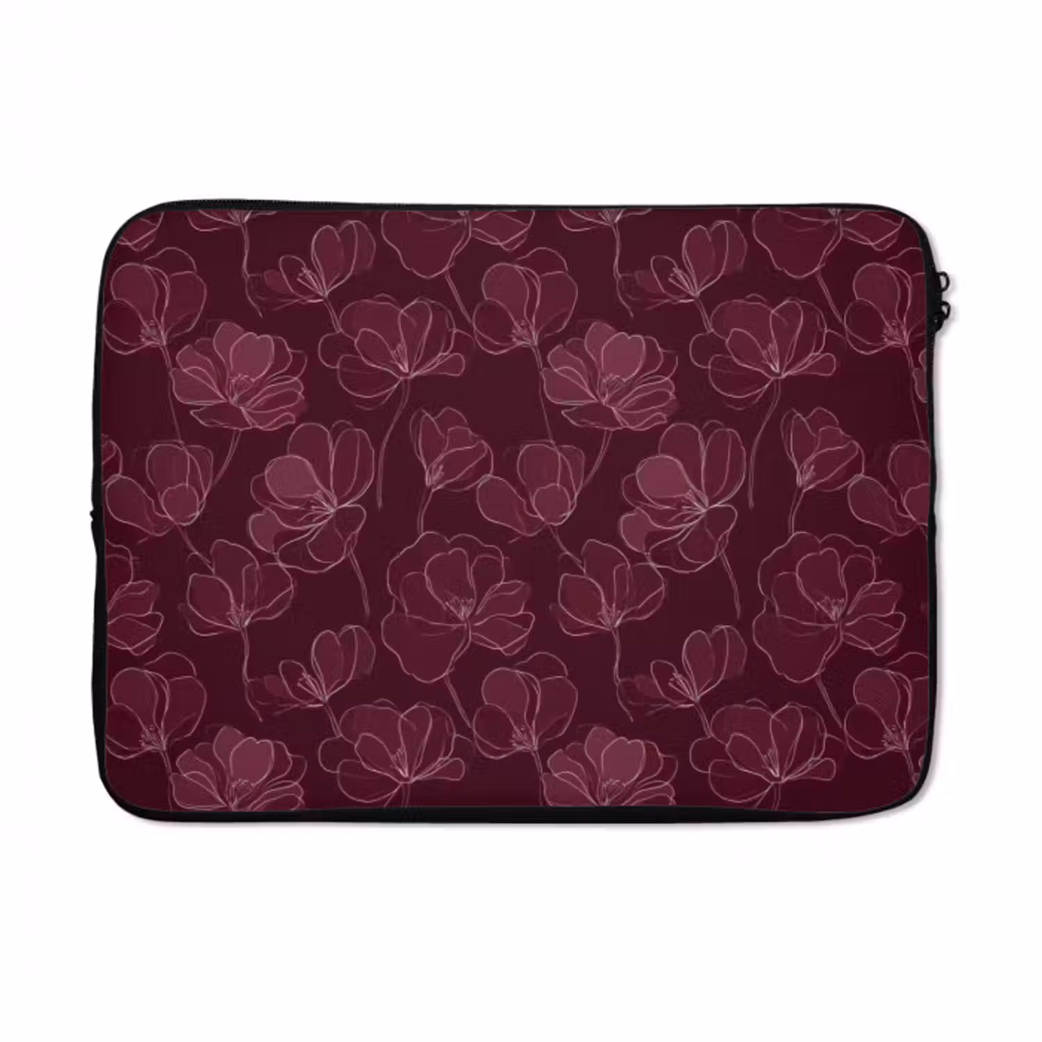 Laptop hülle - Blumen - Muster - Burgunderrot