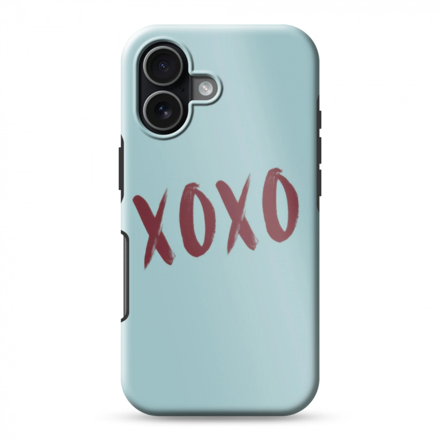 XOXO - Blauw - Rood Toughcase MagSafe Apple iPhone 17 klein -3d