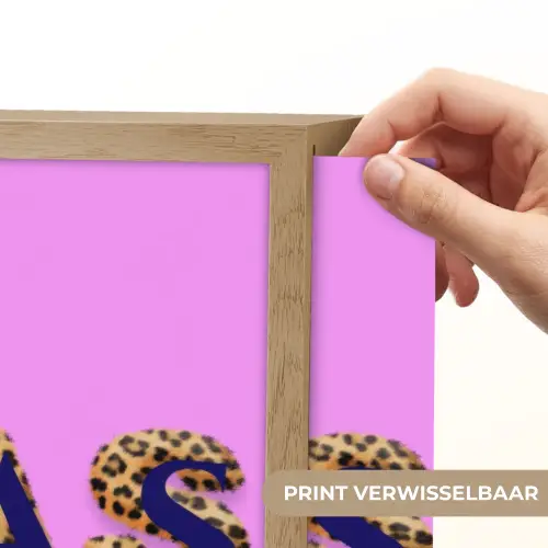 Felroze - Badass - Panterprint - Schaduw Light Box met batterij (Wandlamp) middel -USP_websiteprintNL