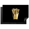 Friet - Goud - Chrome - Eten Inductie beschermer vinyl 3mm klein -3d