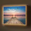Steiger - Water - Zonsondergang - Roze - Horizon Light Box met batterij (Wandlamp) middel -z3d_website