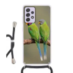 Papagaai - Tak - Natuur - Kleurrijk Hoesje Samsung Galaxy A52 5G met koord klein -3d